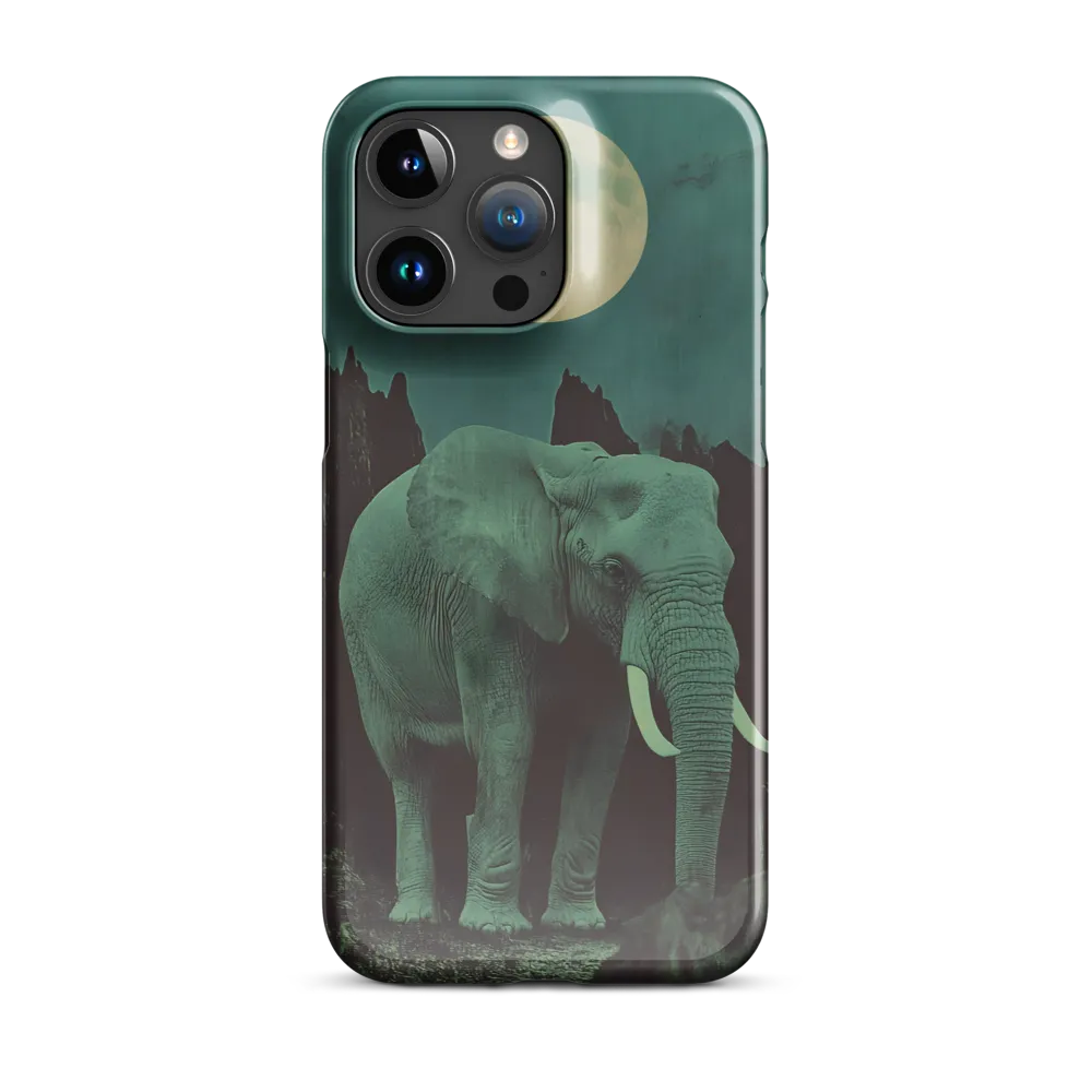 Ethereal Presence: Elephant Under a Full Moon | Phone Case |  15 Pro Max | Snap Case | Glossy