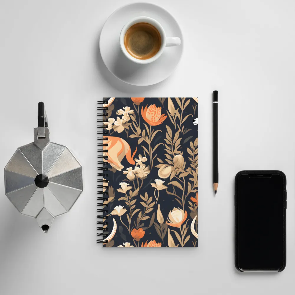 Floral Harmony: A Dance in the Dark | Spiral Notebook