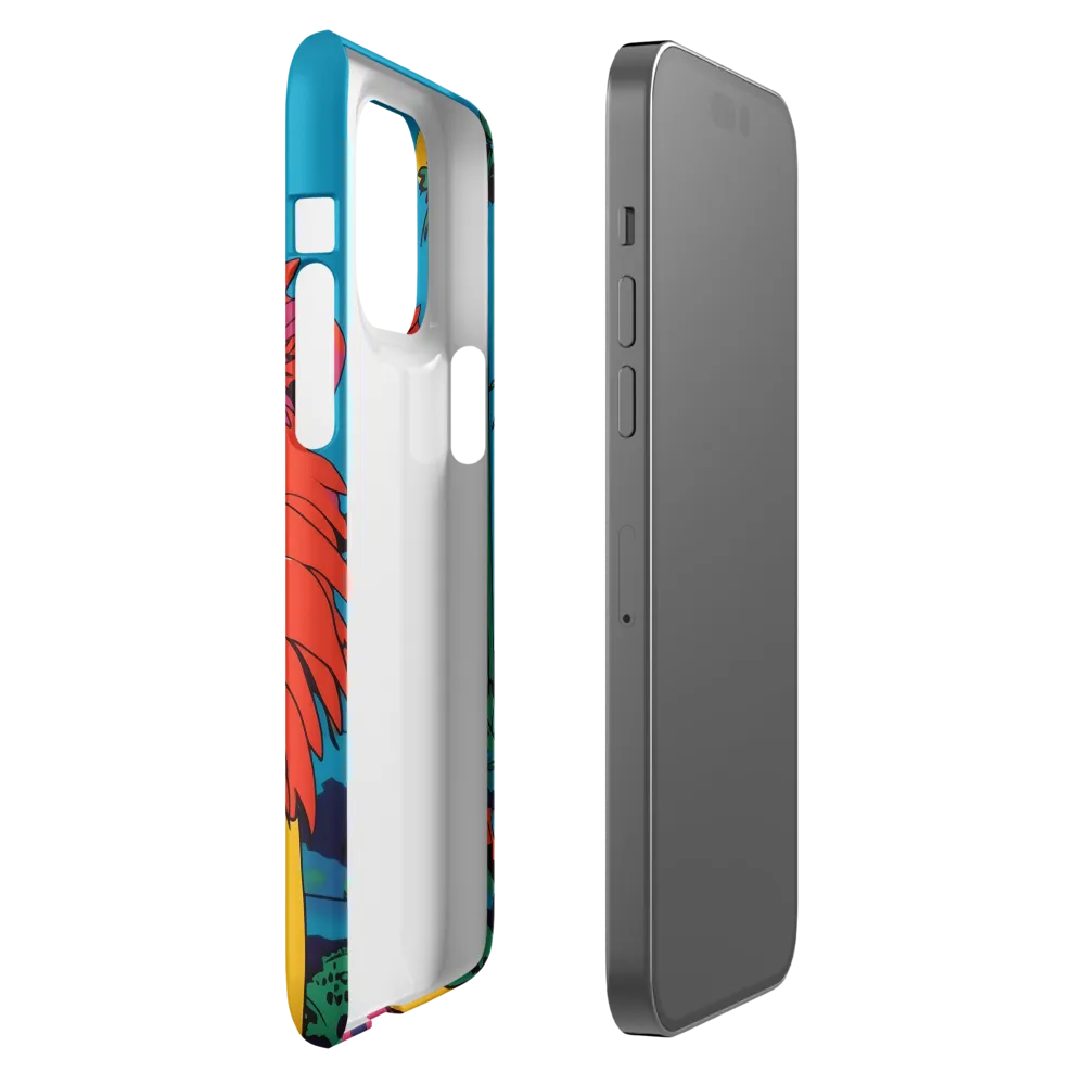 Lion with Sunglasses: A Vibrant Tropical Portrait | Phone Case |  14 Pro Max | Snap Case | Matte