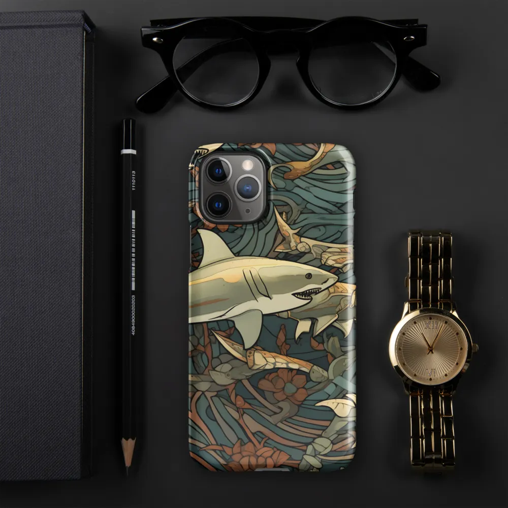 Dynamic Harmony of Sharks and Flora | Phone Case |  11 Pro | Snap Case | Glossy