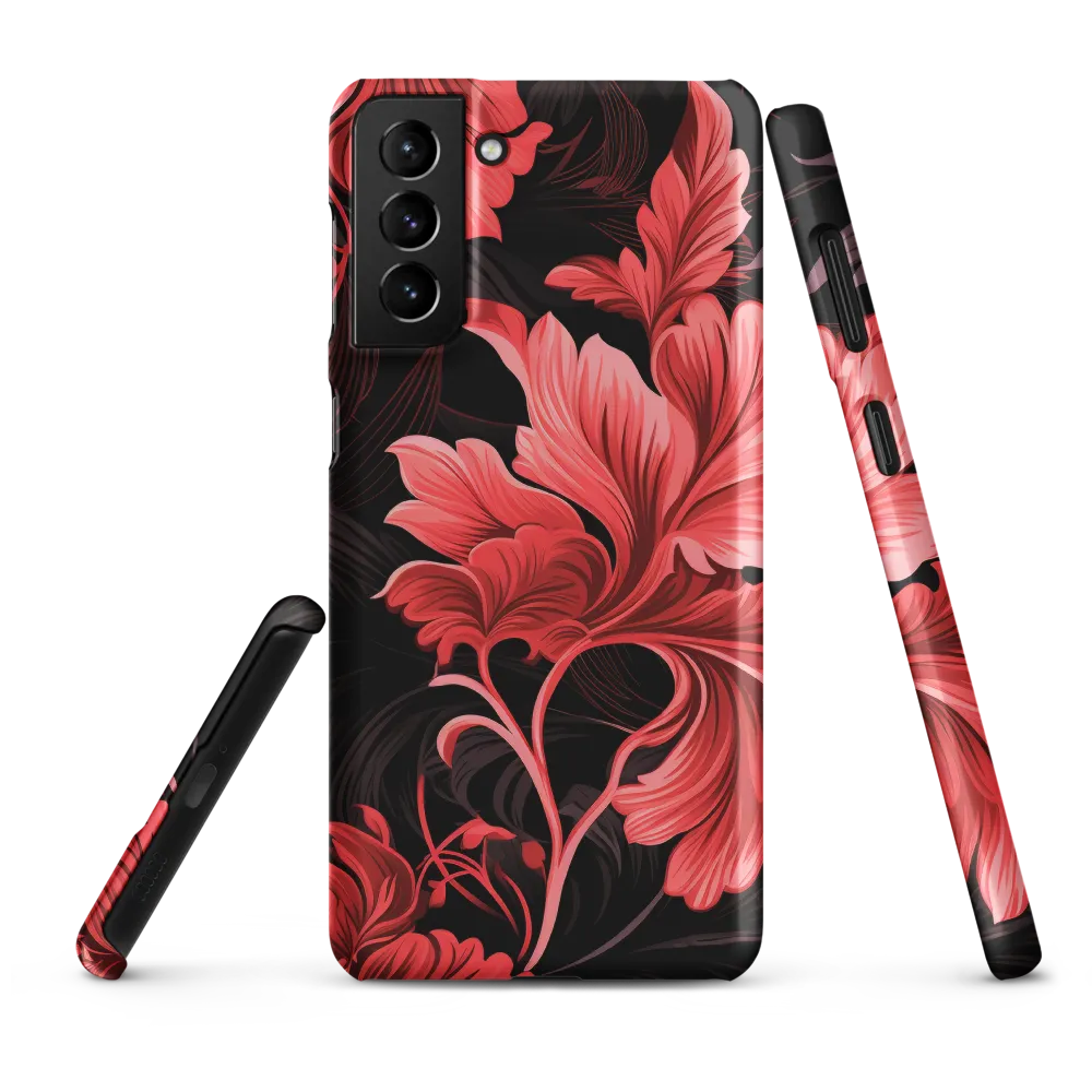 Tropical Elegance in Red | Phone Case |  S21 Plus | Snap Case | Matte