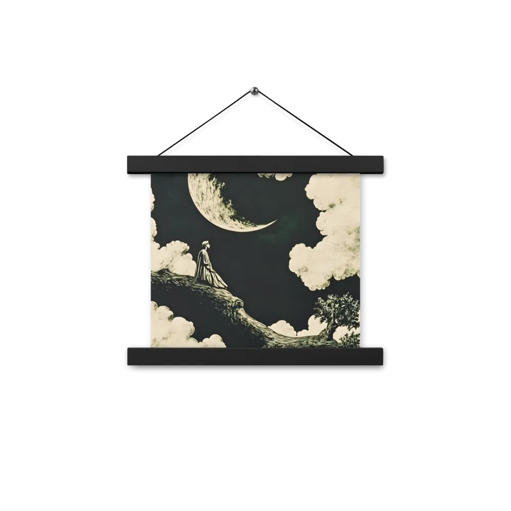 Whispers of the Moon | Poster With Black Wood Hanger | 10″×10″