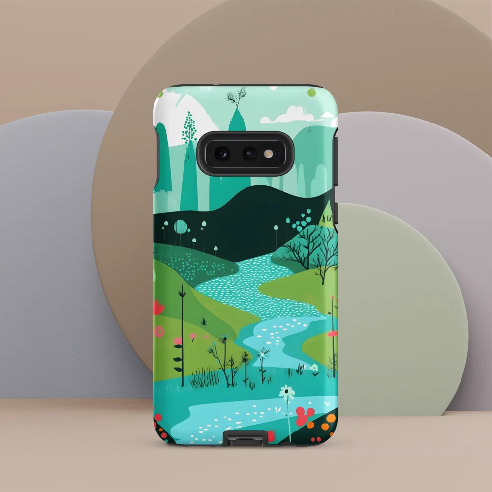 Whimsical River in a Lush Landscape