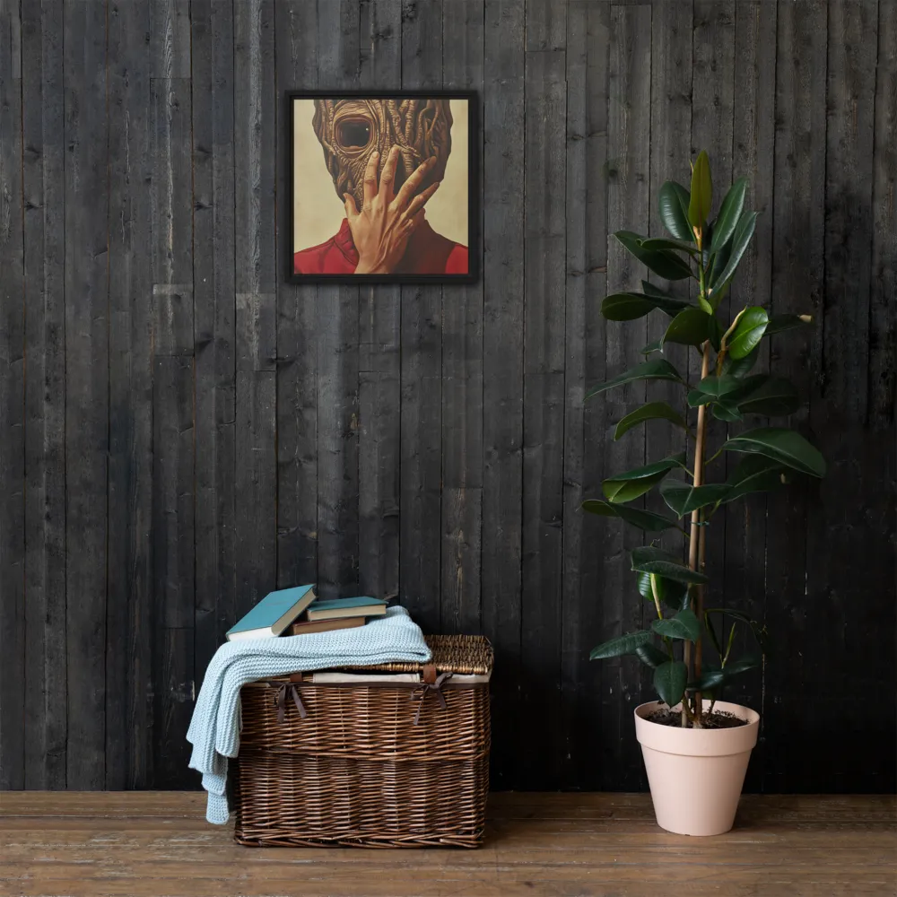 The Mask of Roots | Canvas with Black Frame | 16″×16″