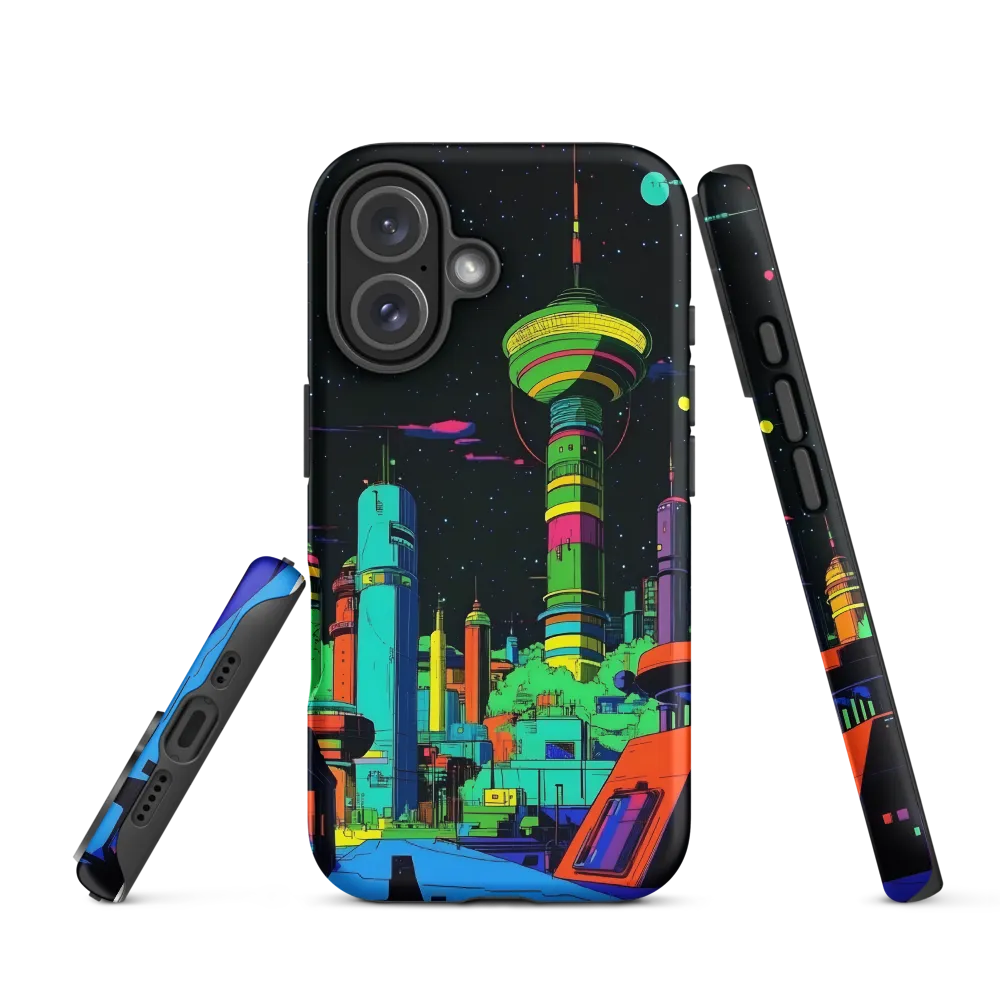 Neon Dreams: A Futuristic Cityscape | Phone Case