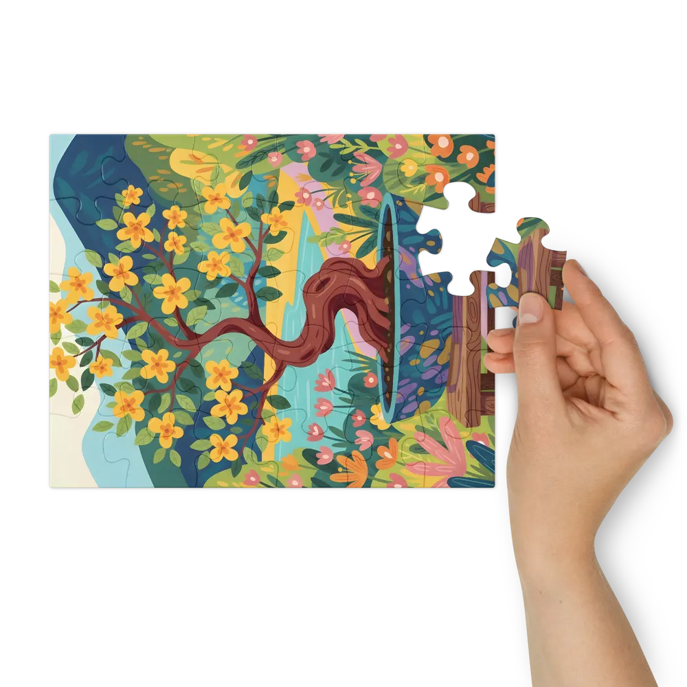 Blossoming Bonsai 
 Jigsaw Puzzle in Tin Box