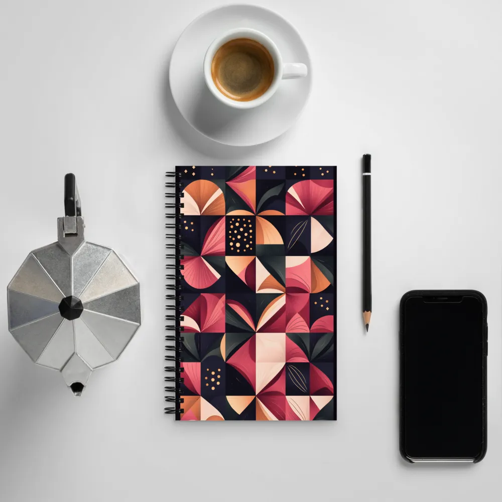 Floral Harmony in Geometry | Spiral Notebook