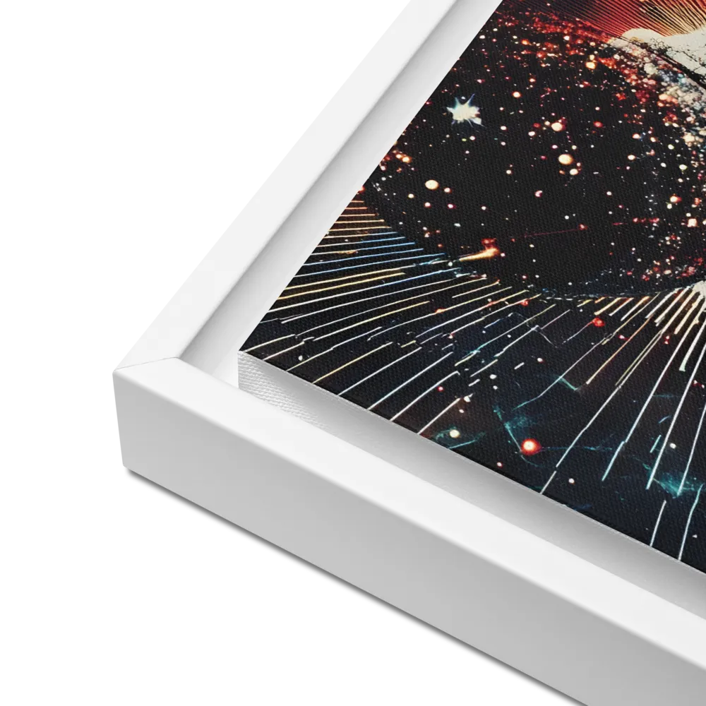 Ethereal Astronaut: A Journey Through the Cosmos | Canvas with White Frame | 16″×16″