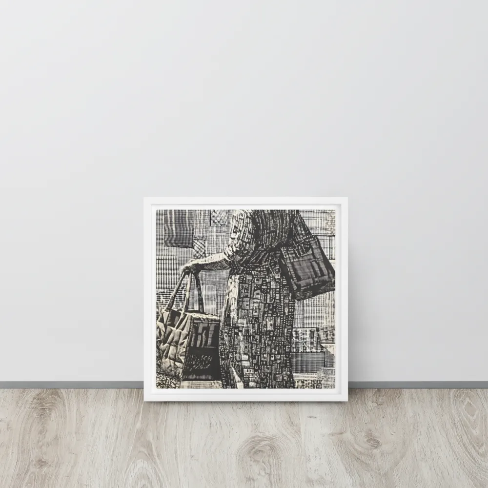 Urban Reflections: A Shopping Narrative | Canvas with White Frame | 12″×12″