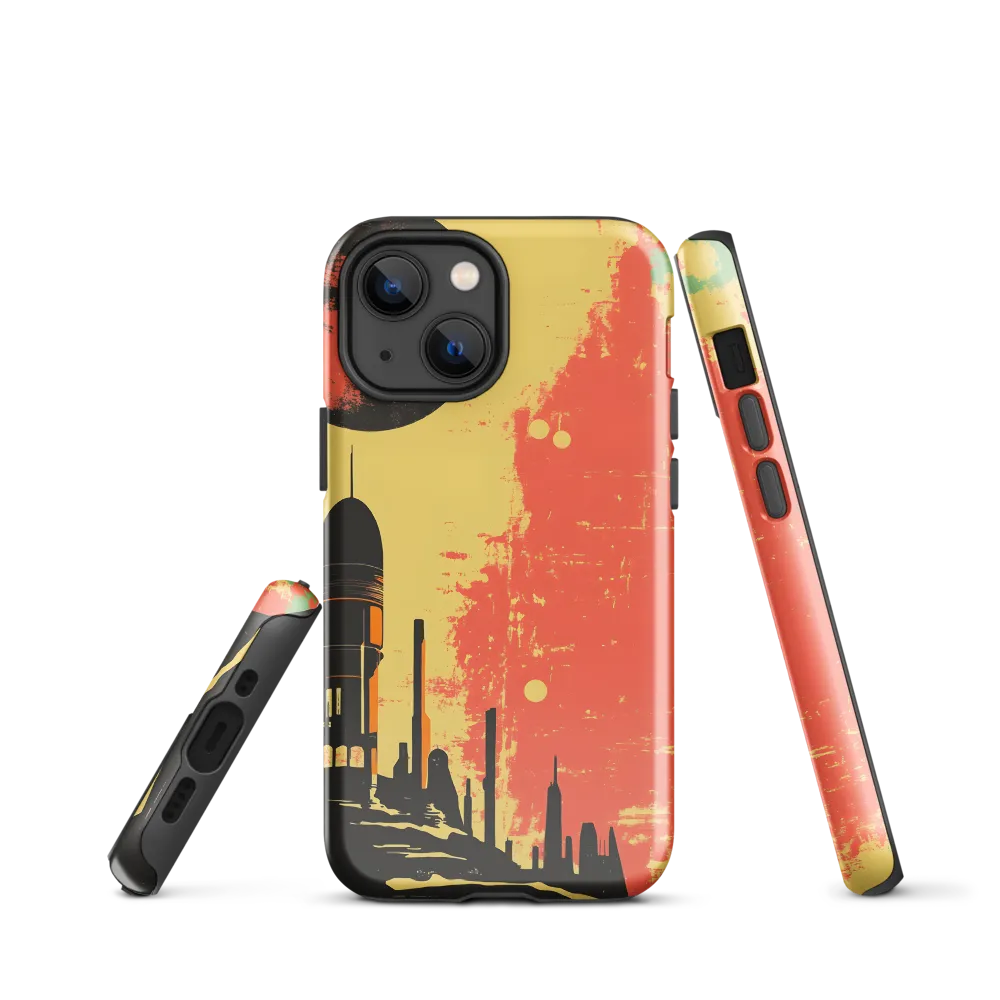 Journey to the Stars: A Retro-Futuristic Landscape | Phone Case |  13 mini | Tough Case | Glossy
