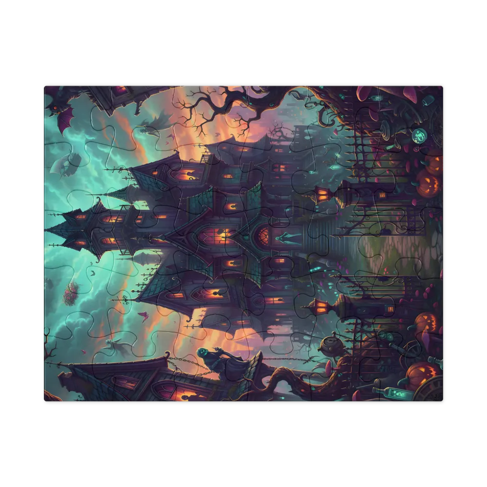 Haunted Manor at Twilight 
 Jigsaw Puzzle in Tin Box