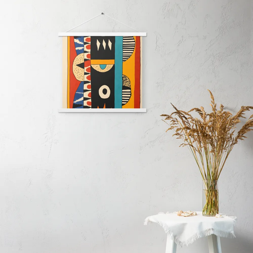 Playful Geometry: A Modern Abstract Exploration | Poster With White Wood Hanger | 18″×18″