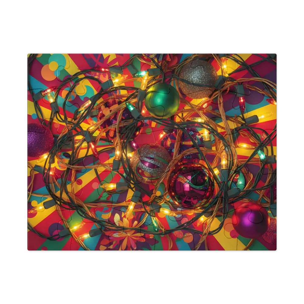Holiday Lights & Ornaments 
 Jigsaw Puzzle in Tin Box