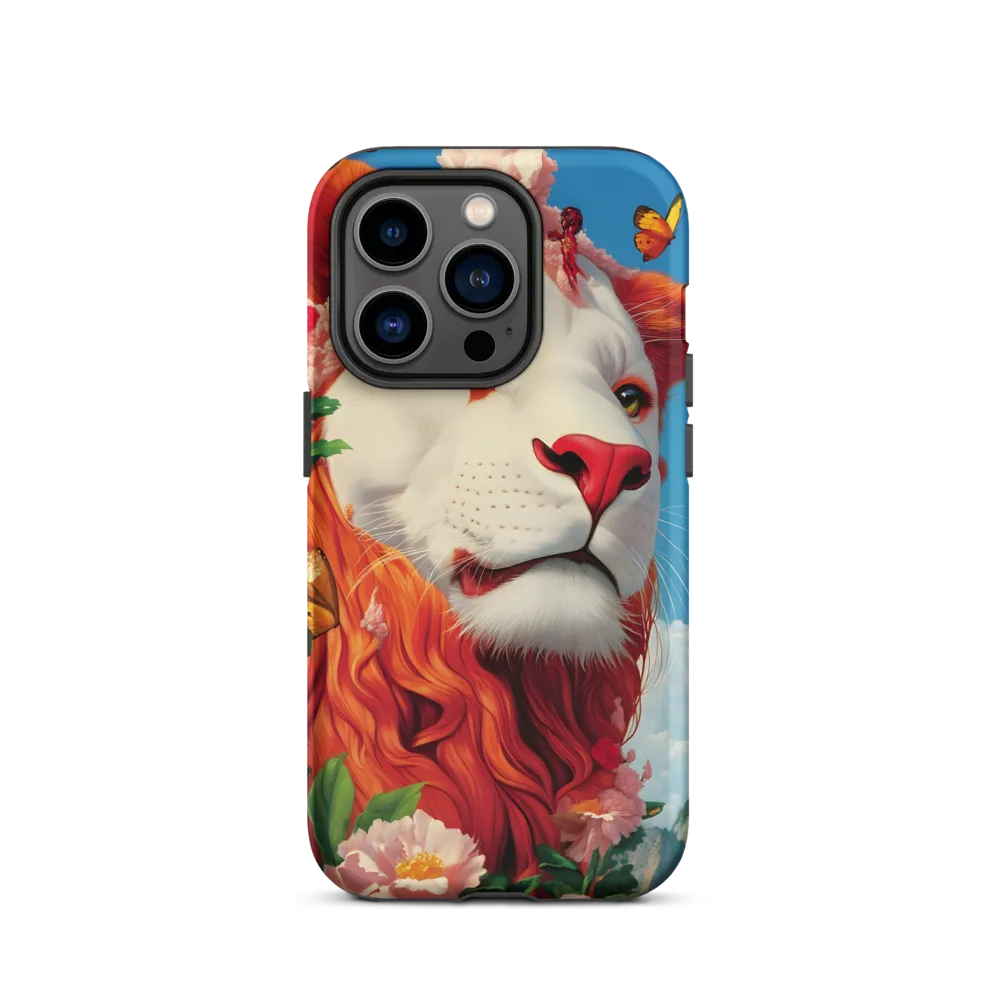 Majestic Lion Amidst Floral Splendor