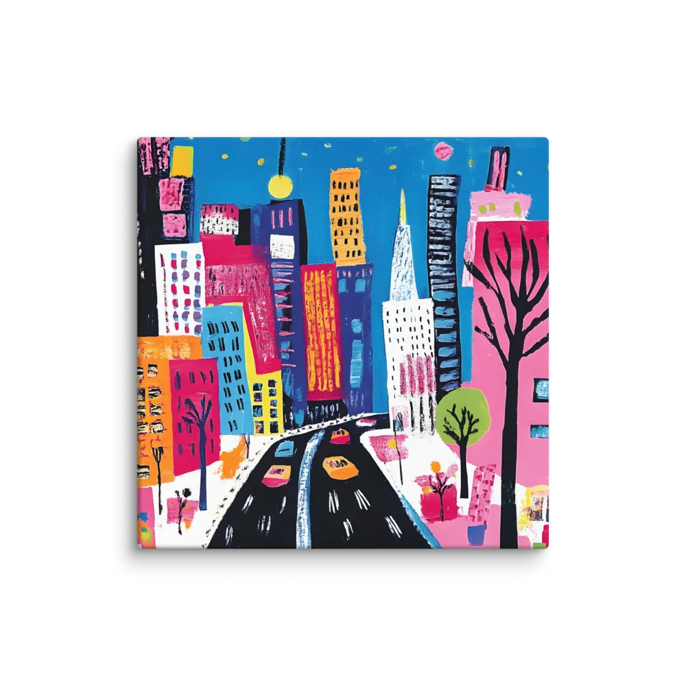 City Dreams in Vibrant Hues | Canvas | 36″×36″