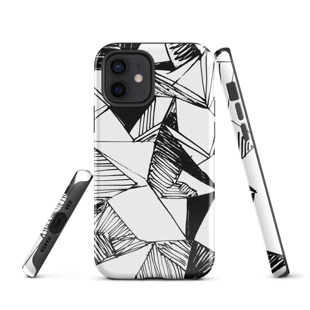 Dynamic Geometry in Ink | Phone Case |  12 | Tough Case | Glossy