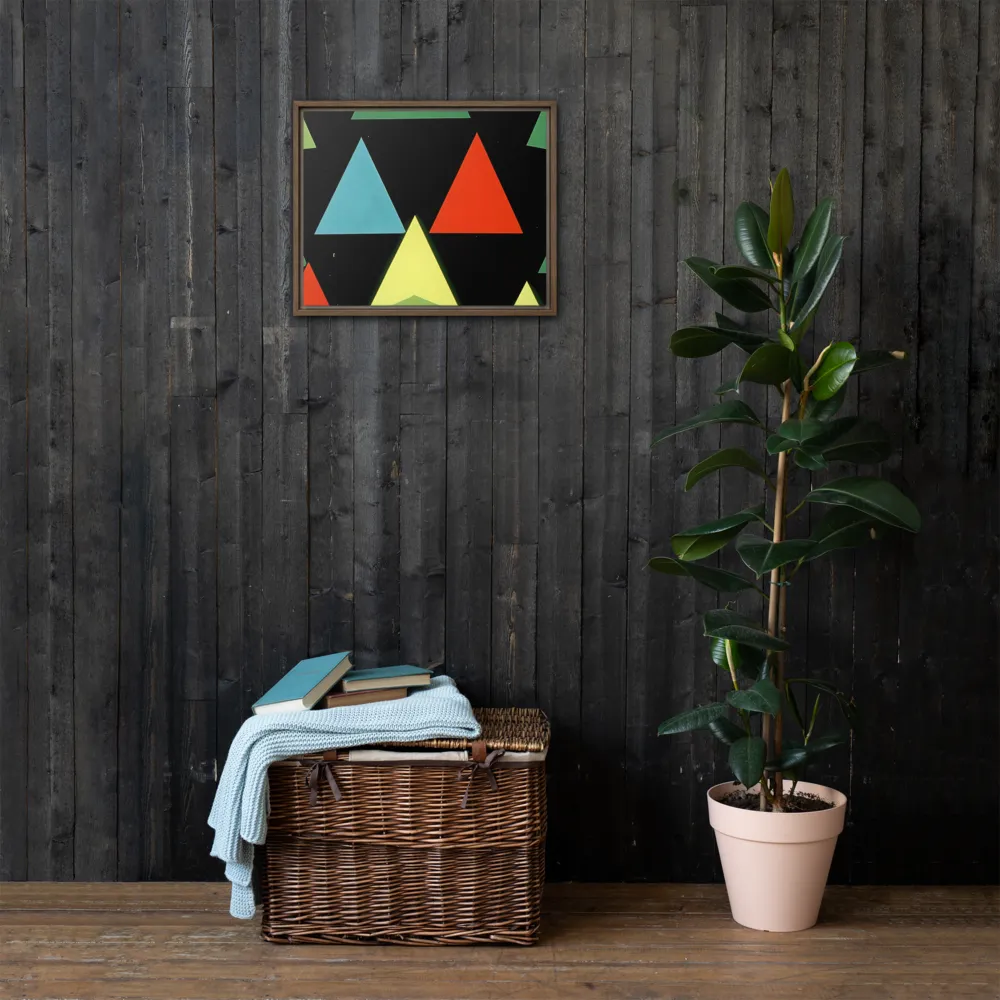 Geometric Harmony in Color | Canvas with Brown Frame | 16″×20″