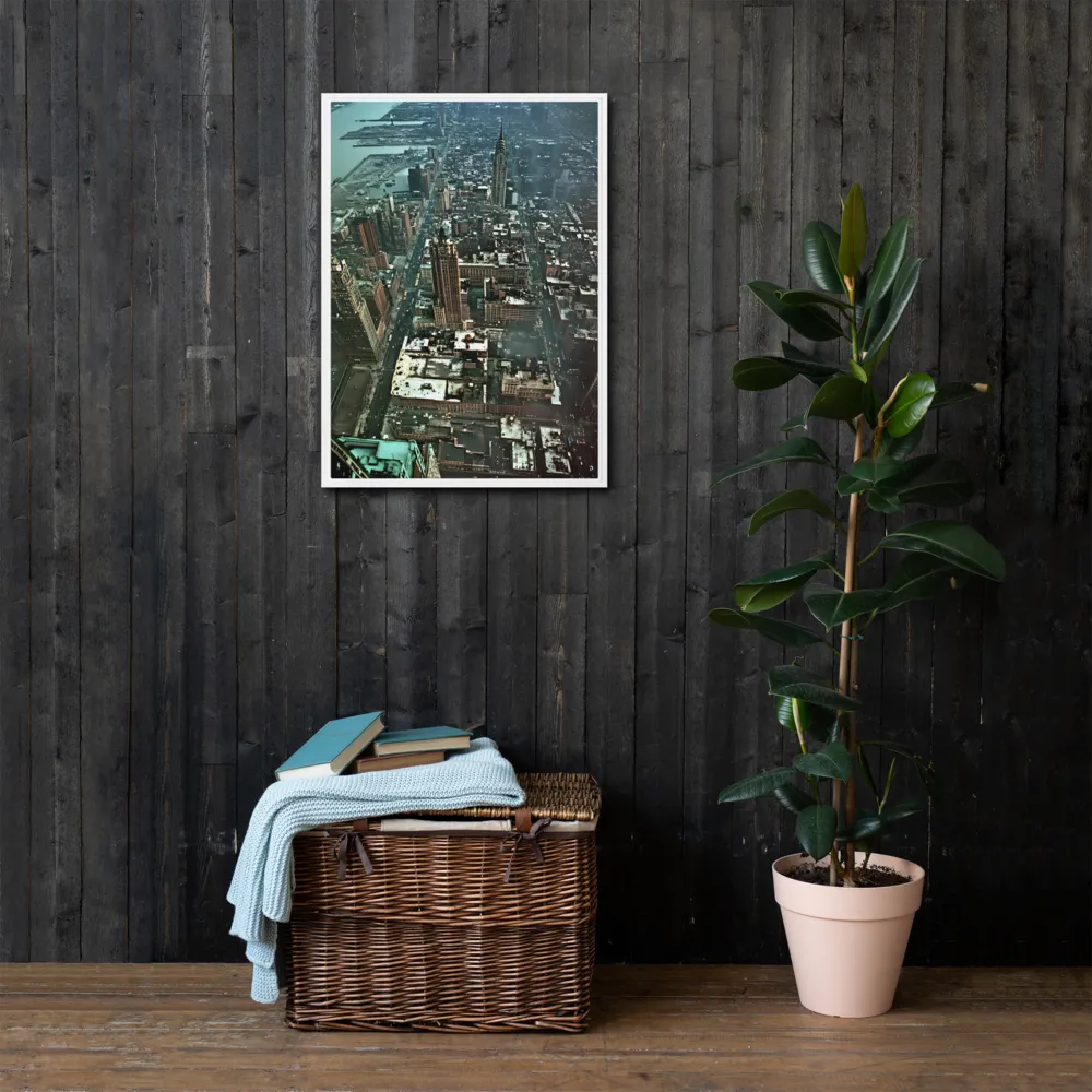 Aerial Symphony of Urban Life | Canvas with White Frame | 20″×28″