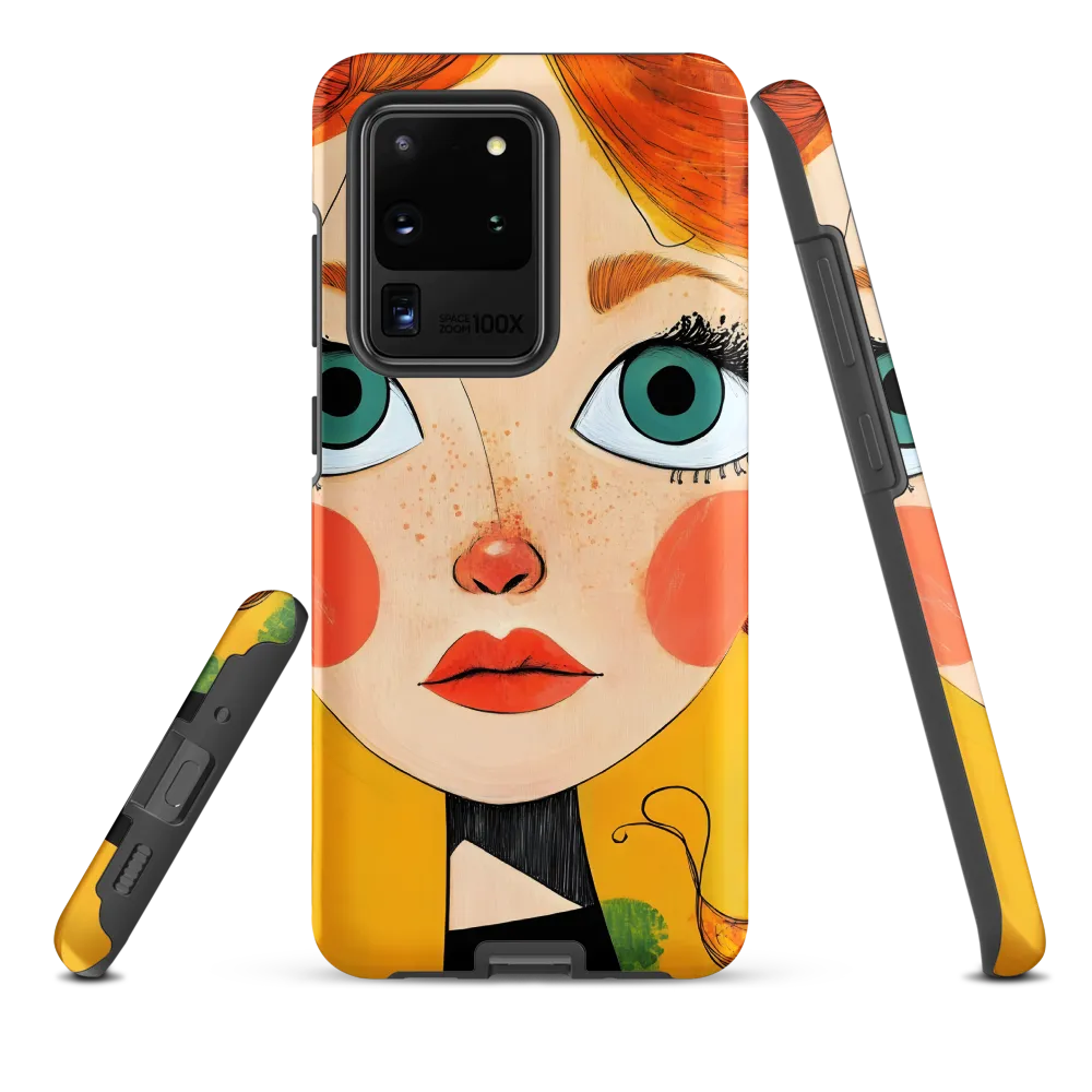 Whimsical Portrait of a Girl | Phone Case |  S20 Ultra | Tough Case | Matte