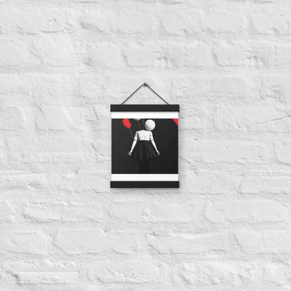 Suspended in Mystery | Poster With Black Wood Hanger | 8″×10″