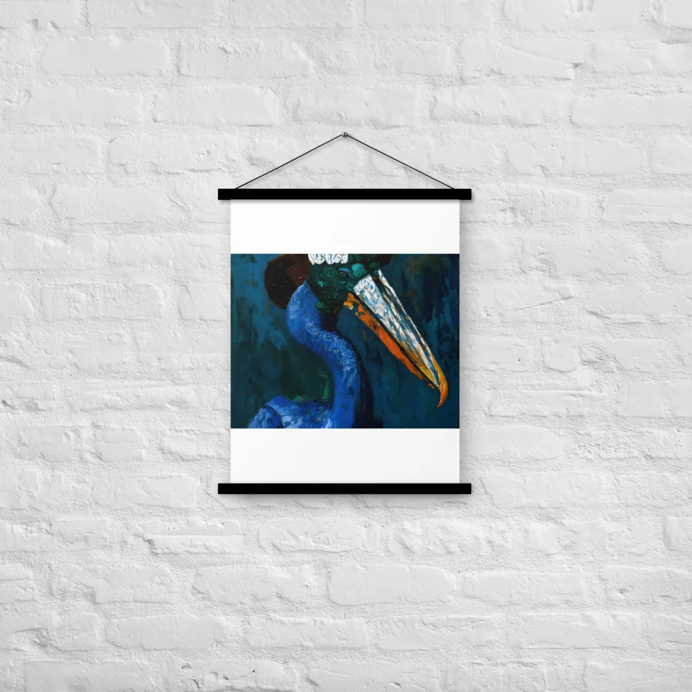 Majestic Absurdity: The Hat-Wearing Bird | Poster With Black Wood Hanger | 18″×24″