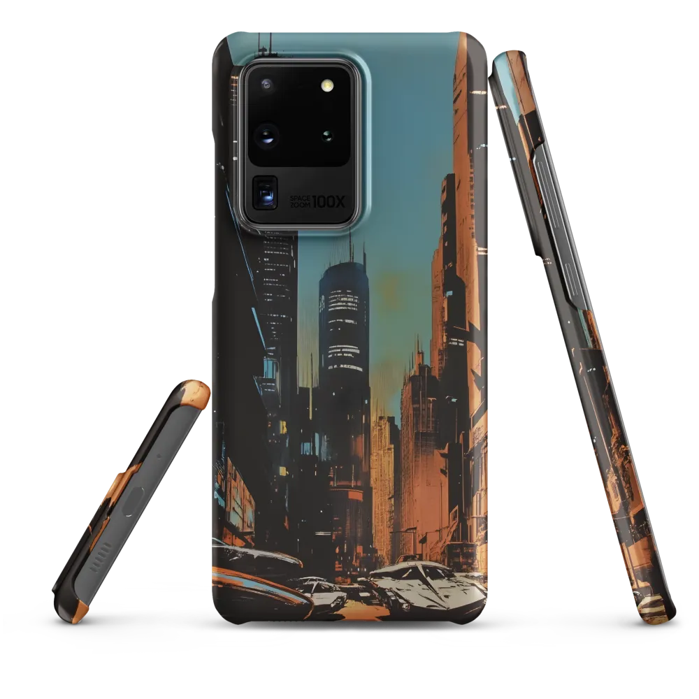Futuristic Cityscape in Blue and Orange