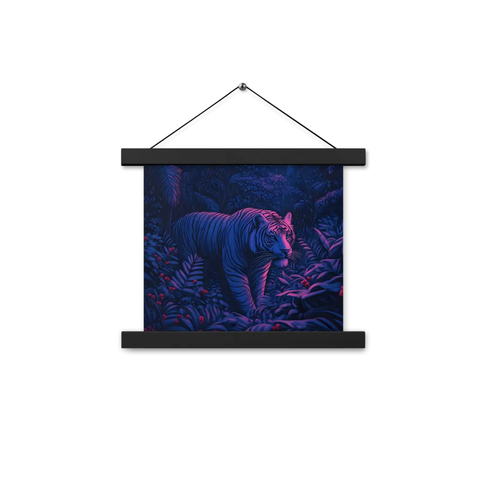 Mystic Prowler: The White Tiger in the Jungle | Poster With Black Wood Hanger | 10″×10″