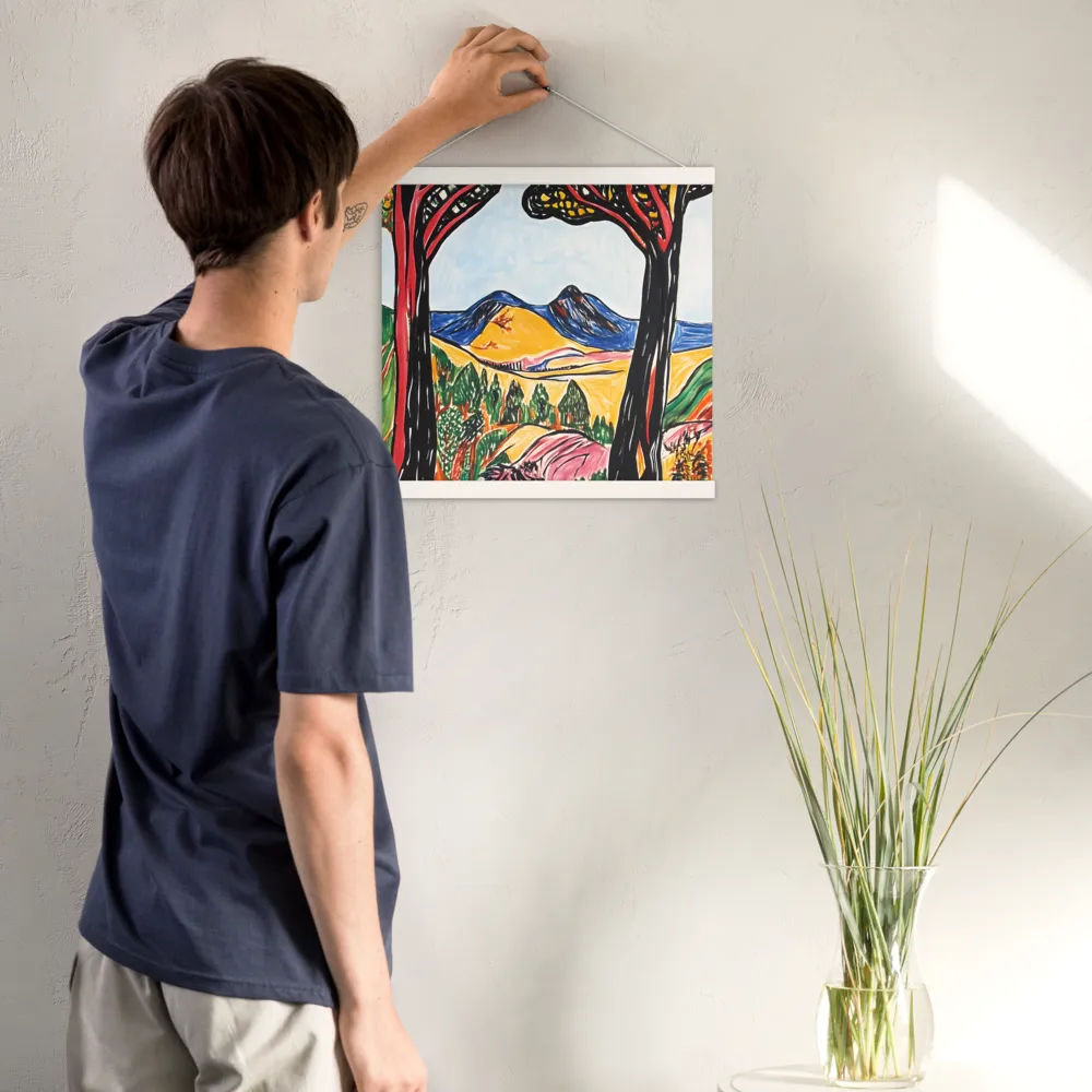Vibrant Nature's Embrace | Poster With White Wood Hanger | 16″×16″