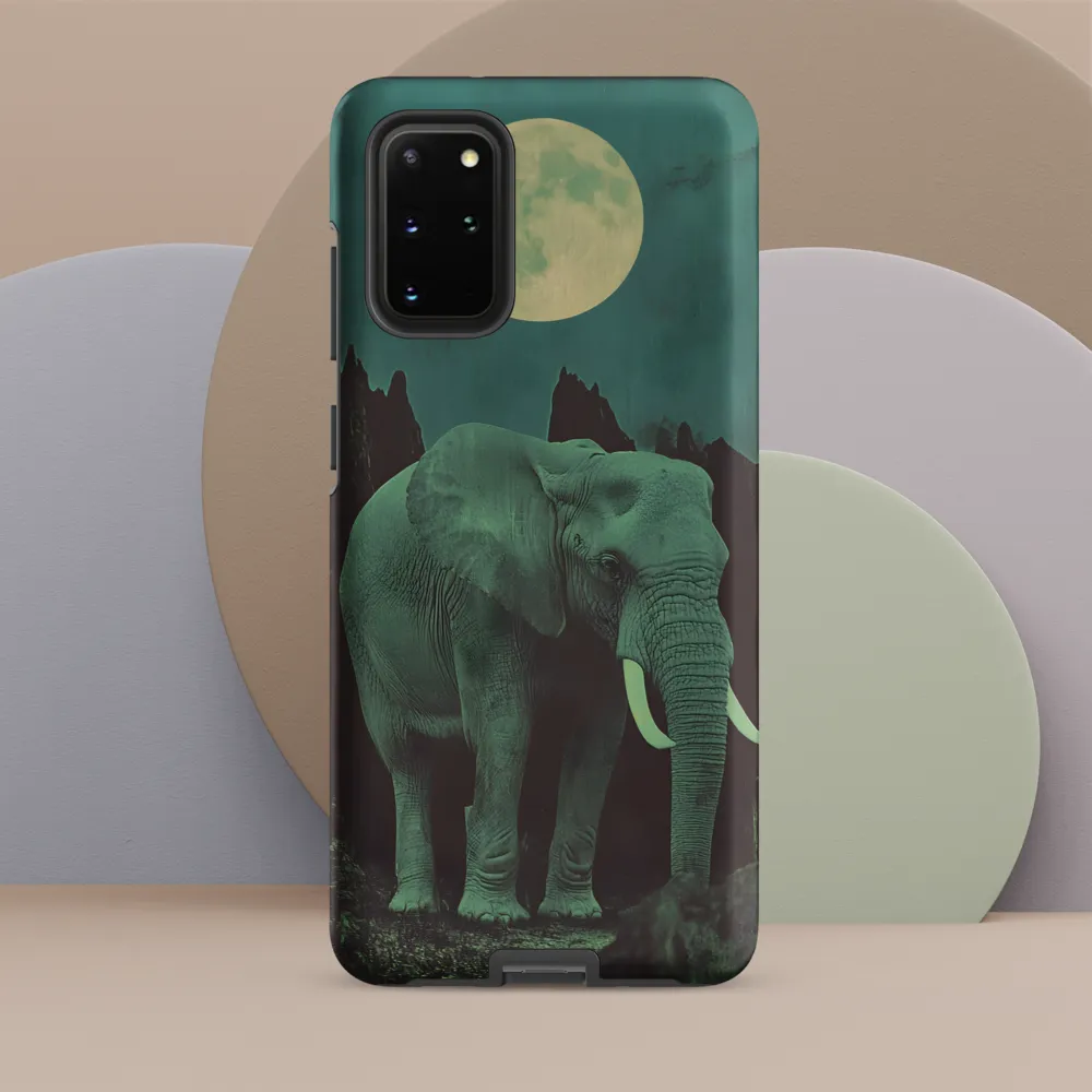 Ethereal Presence: Elephant Under a Full Moon