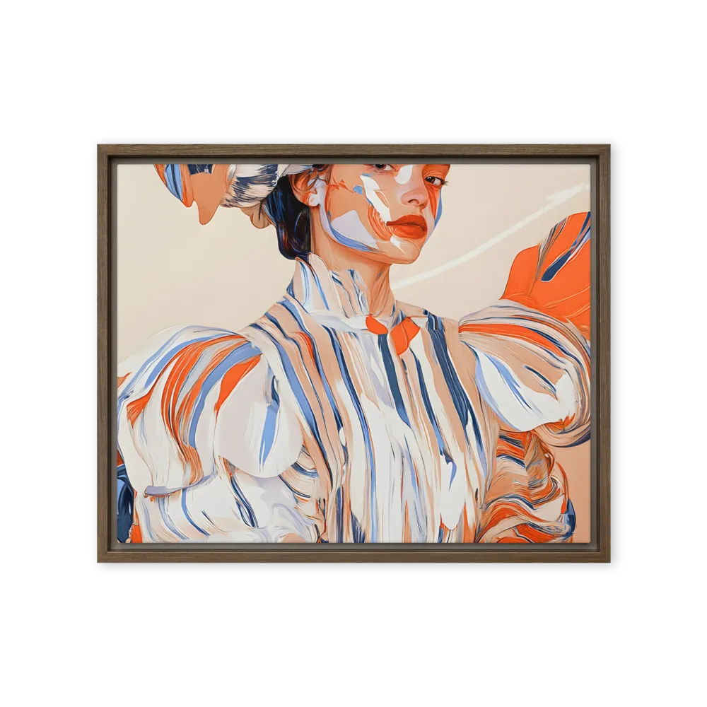 Vibrant Elegance | Canvas with Brown Frame | 16″×20″