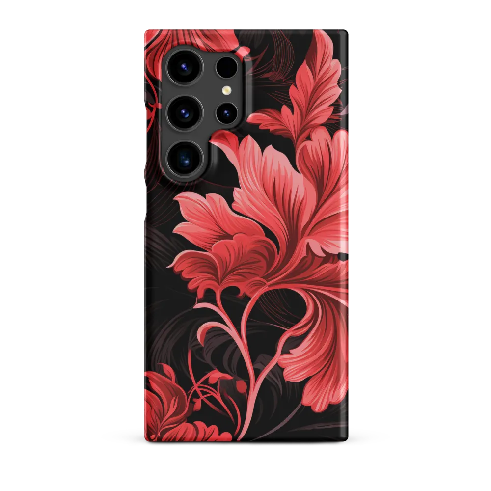 Tropical Elegance in Red | Phone Case |  S24 Ultra | Snap Case | Matte