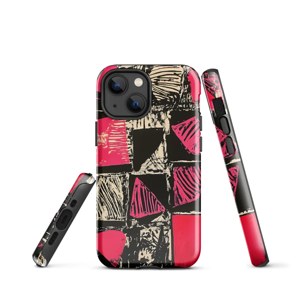 Geometric Symphony in Pink and Black