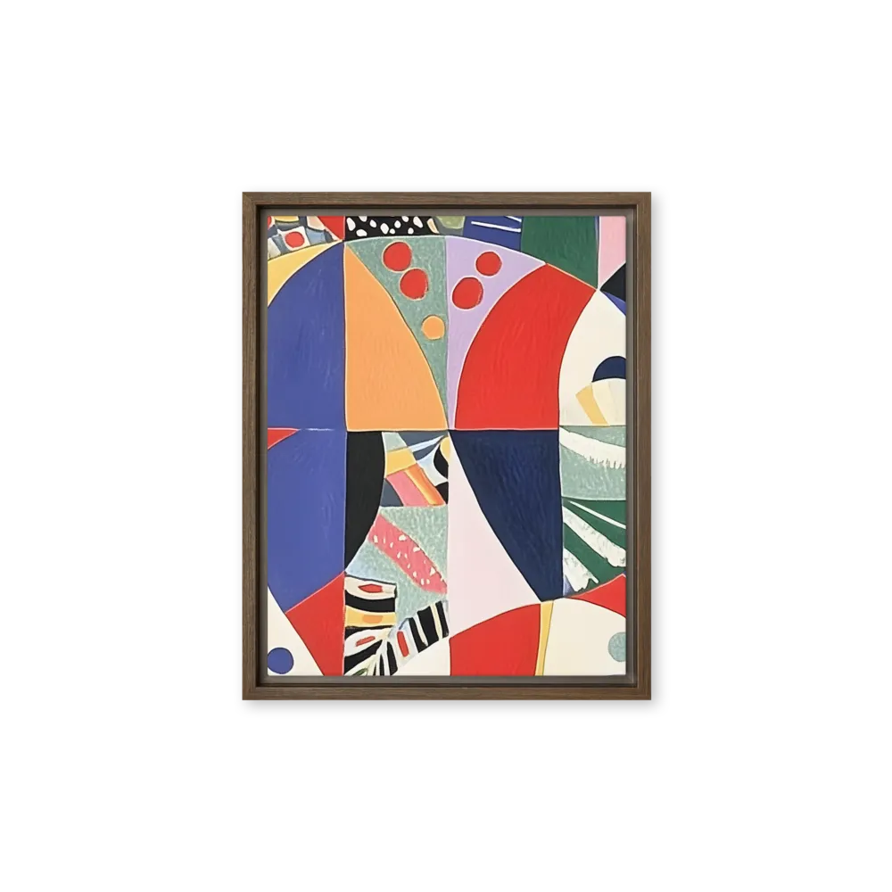 Dynamic Mosaic Symmetry | Canvas with Brown Frame | 11″×14″