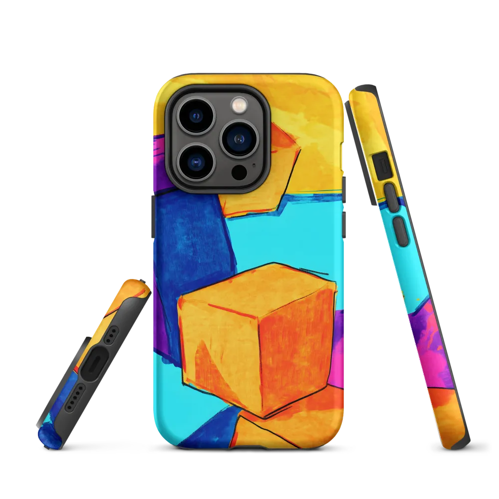 Playful Cubes in Vibrant Harmony | Phone Case |  14 Pro | Tough Case | Matte