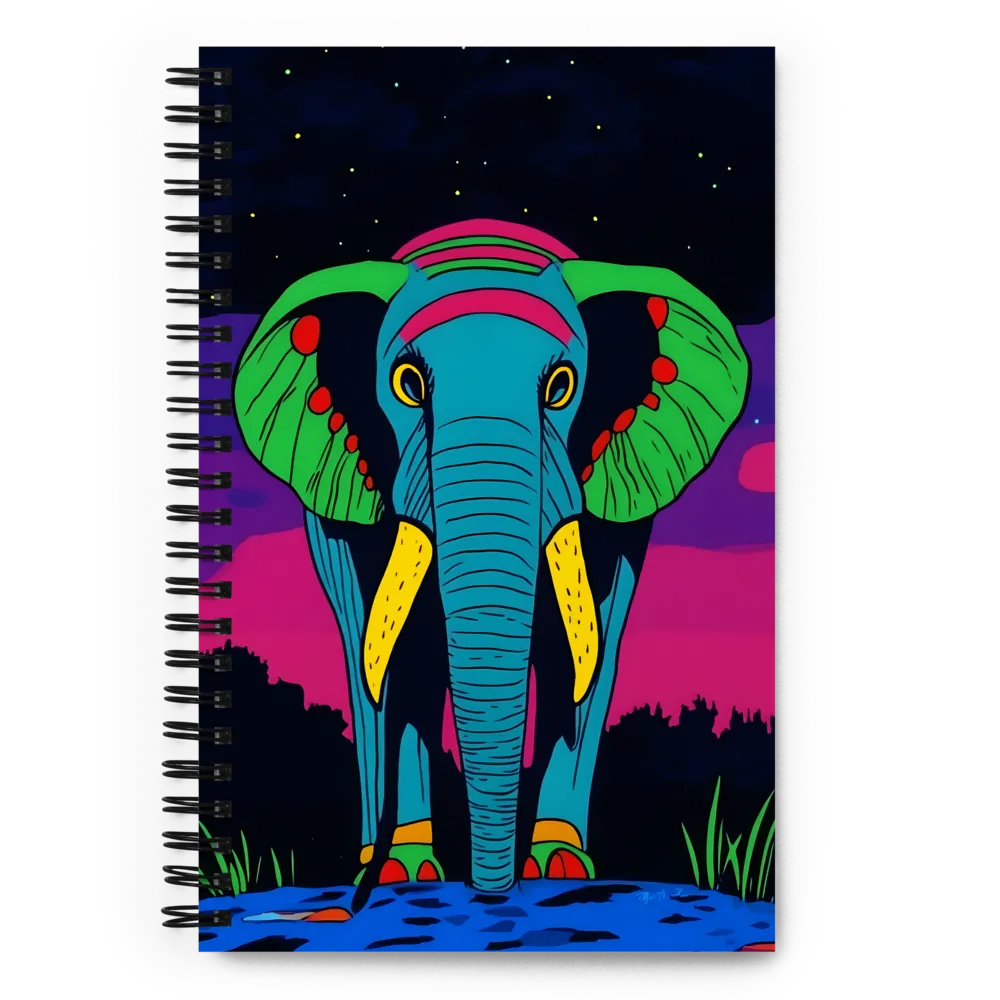 Whimsical Majesty: The Vibrant Elephant | Spiral Notebook