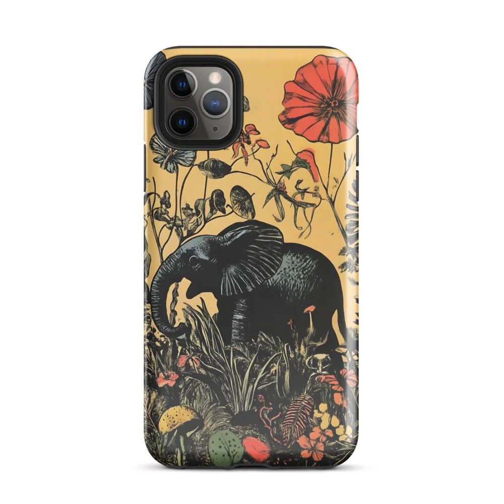 Floral Majesty: The Elephant's Sanctuary | Phone Case |  11 Pro Max | Tough Case | Glossy