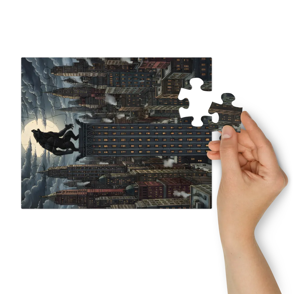 Rooftop Howl 
 Jigsaw Puzzle in Tin Box
