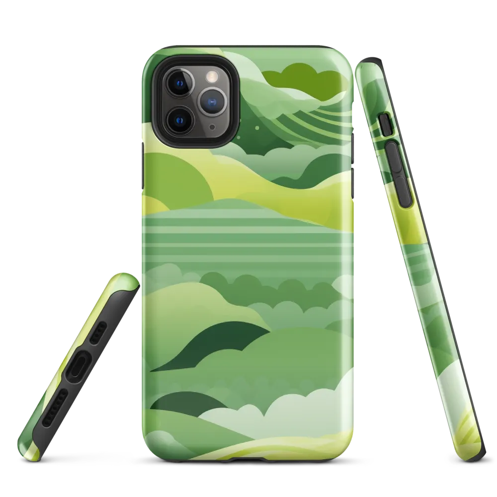 Tranquility in Green Waves | Phone Case |  11 Pro Max | Tough Case | Glossy