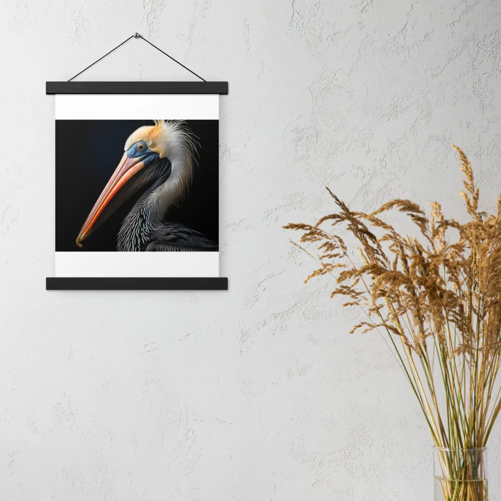 Majestic Portrait of a Pelican | Poster With Black Wood Hanger | 11″×14″