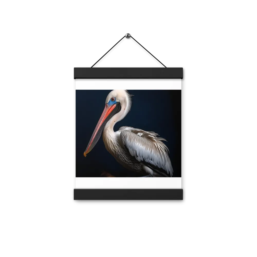 Majestic Pelican Portrait | Poster With Black Wood Hanger | 8″×10″