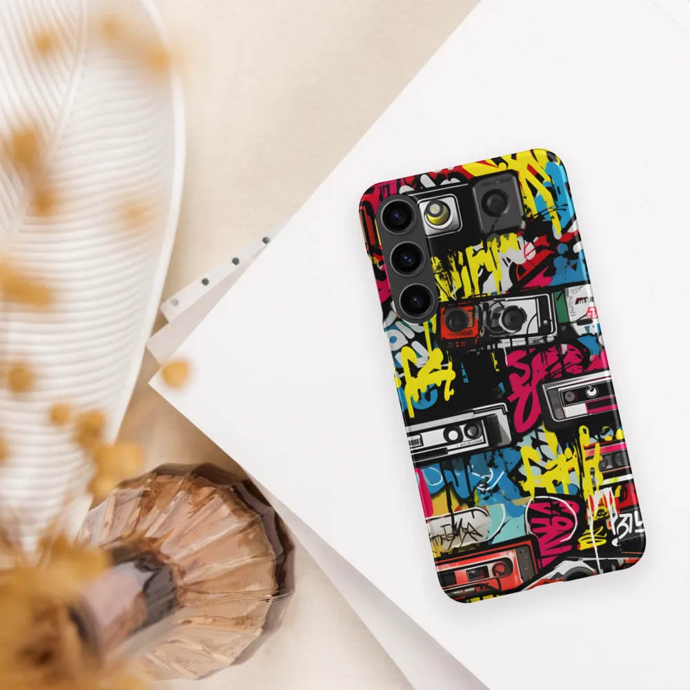 Urban Nostalgia: A Retro Cassette Explosion | Phone Case |  S23 Plus | Snap Case | Matte