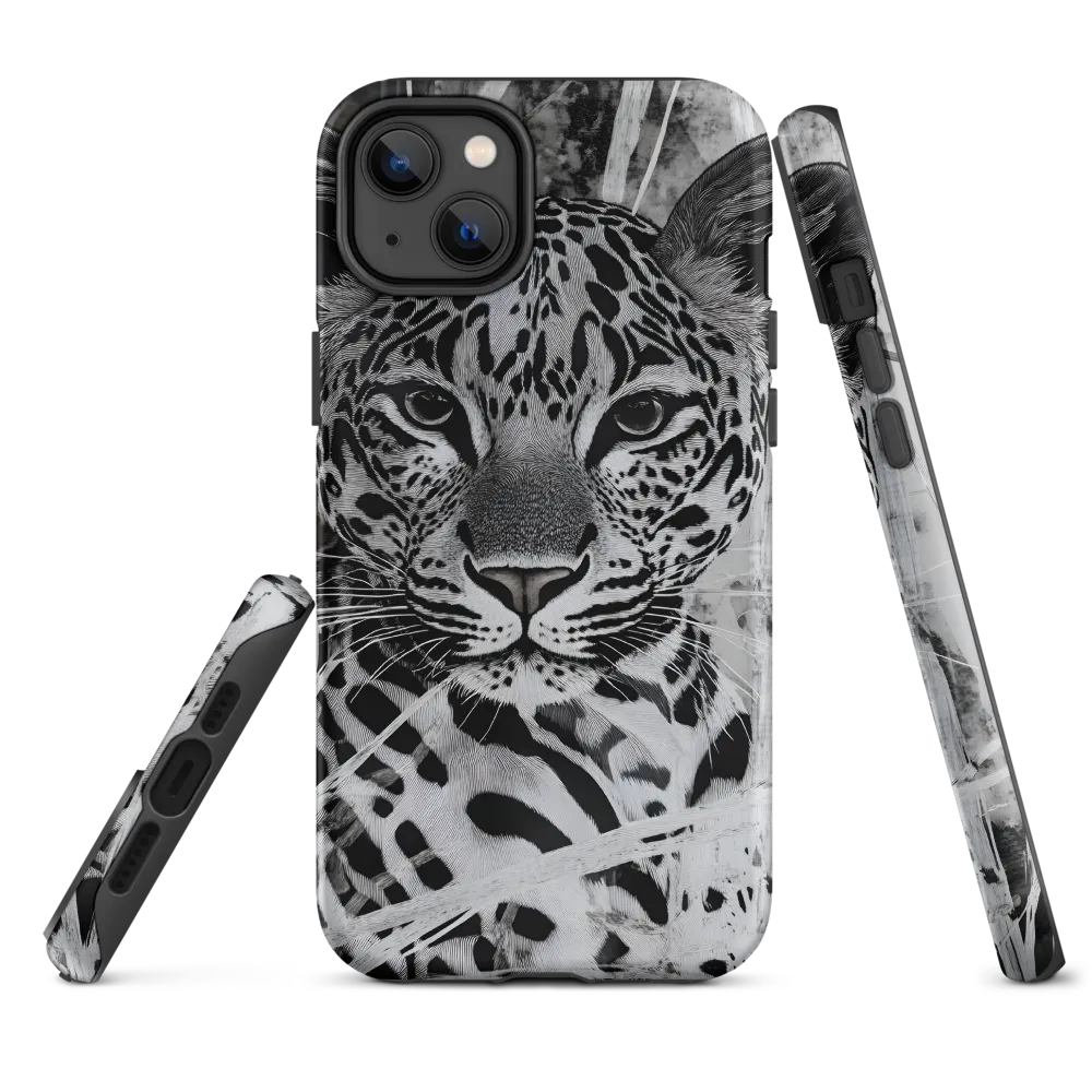 Stippled Gaze — Jaguar in Monochrome