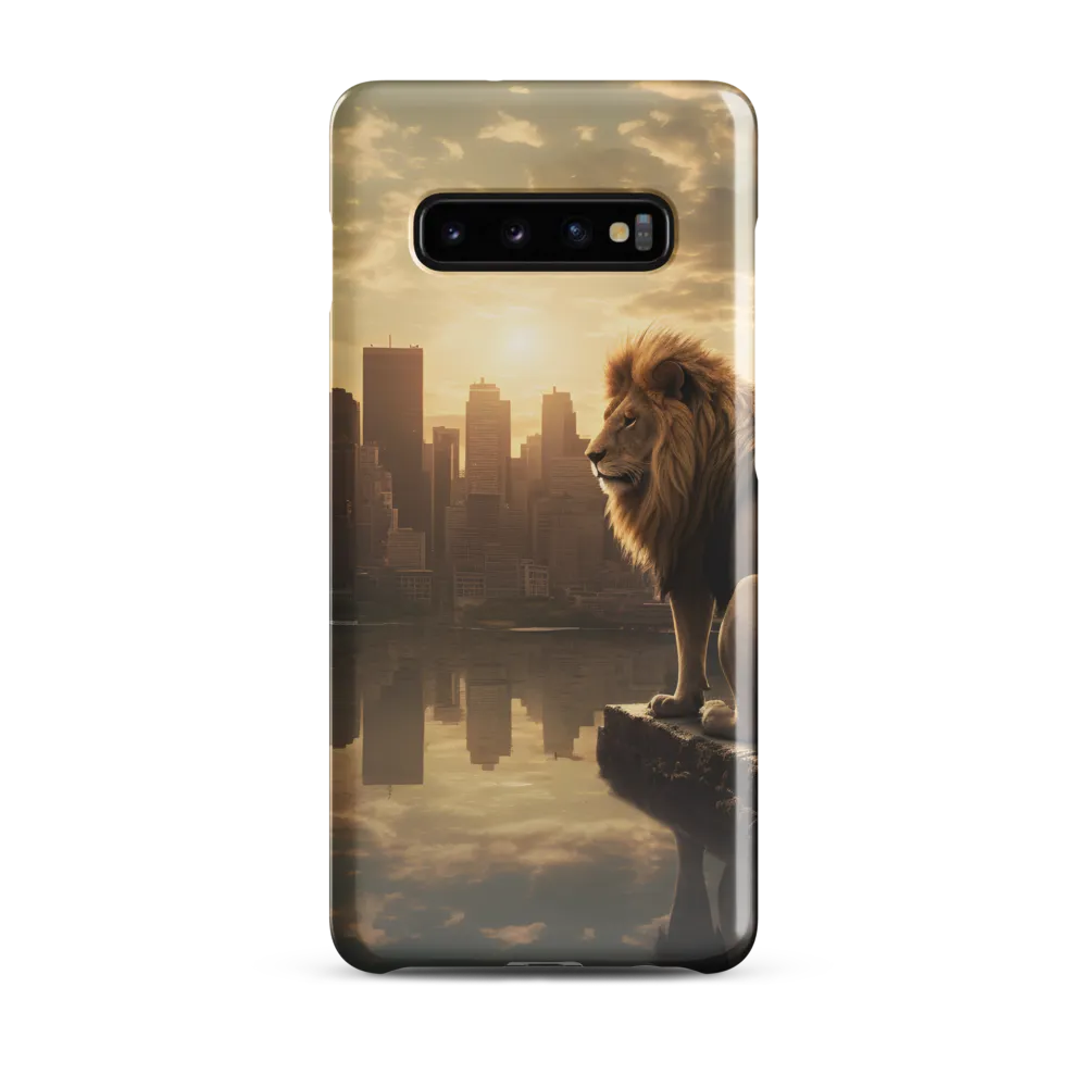 The Lion's Gaze Over the Urban Symphony | Phone Case |  S10 Plus | Snap Case | Glossy