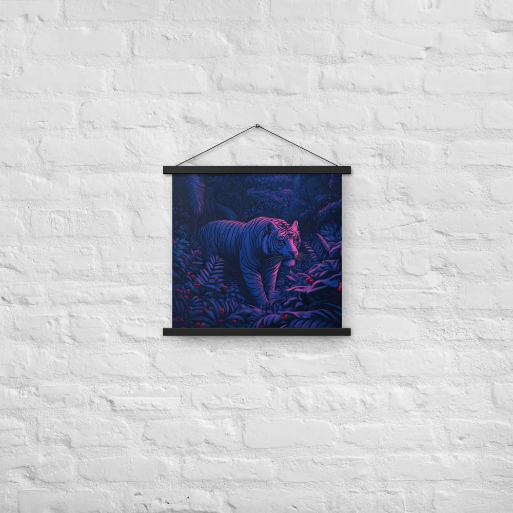 Mystic Prowler: The White Tiger in the Jungle | Poster With Black Wood Hanger | 18″×18″