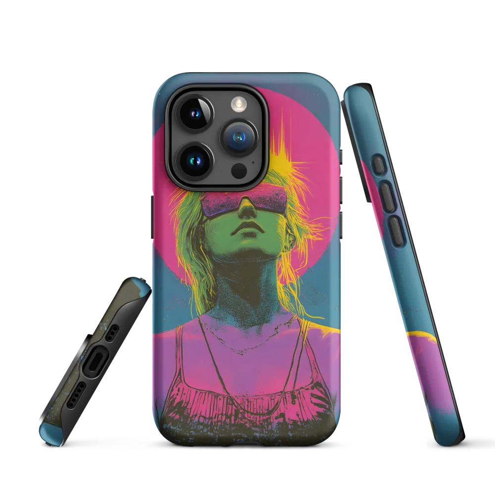Neon Dreams: Portrait of a Modern Muse | Phone Case |  15 Pro | Tough Case | Matte