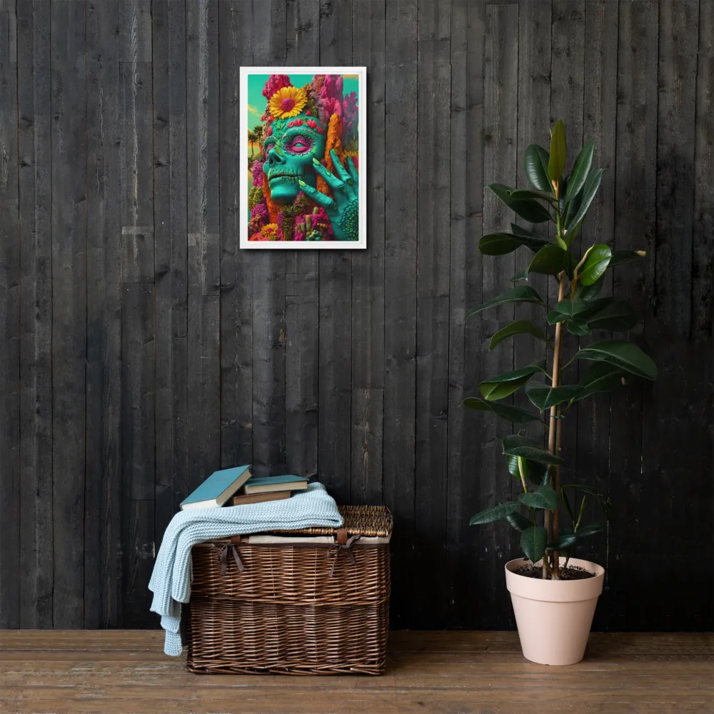 Ethereal Skull Garden | Canvas with White Frame | 12″×18″