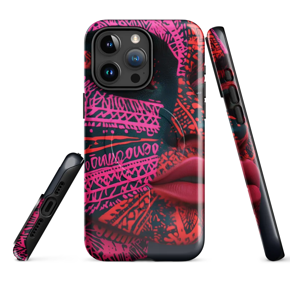 Neon Visage: A Bold Expression of Contemporary Art | Phone Case |  15 Pro Max | MagSafe® Tough Case | Glossy