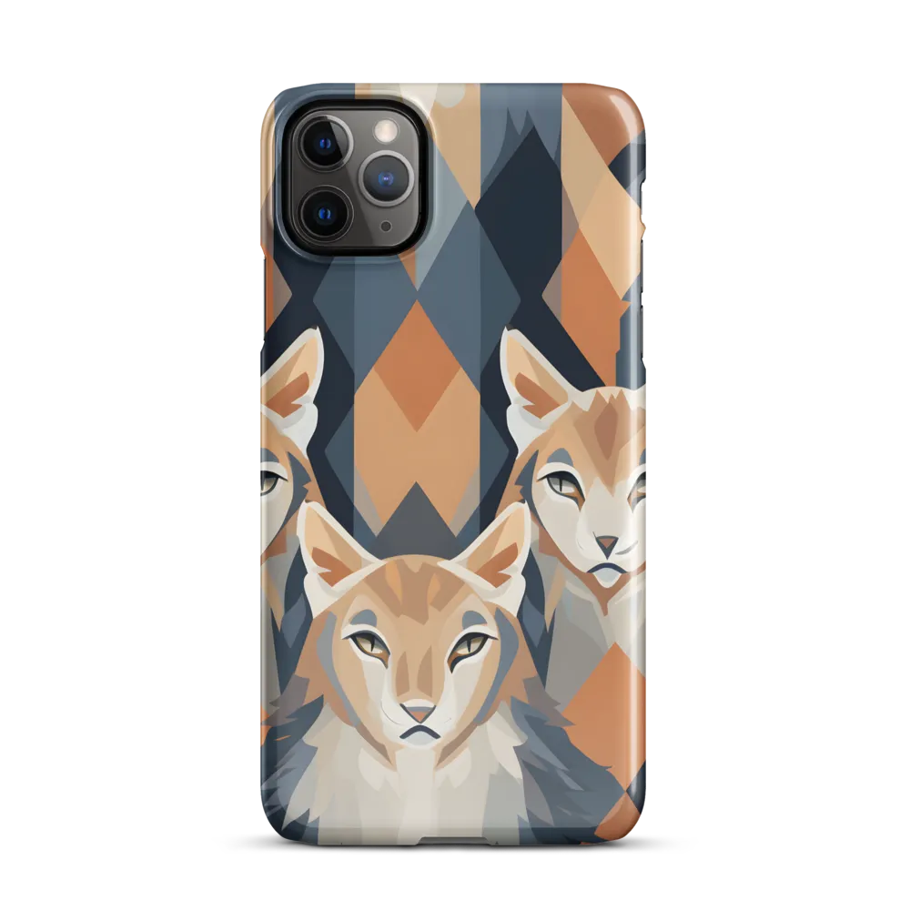 Elegance in Geometry: The Foxes | Phone Case |  11 Pro Max | Snap Case | Glossy