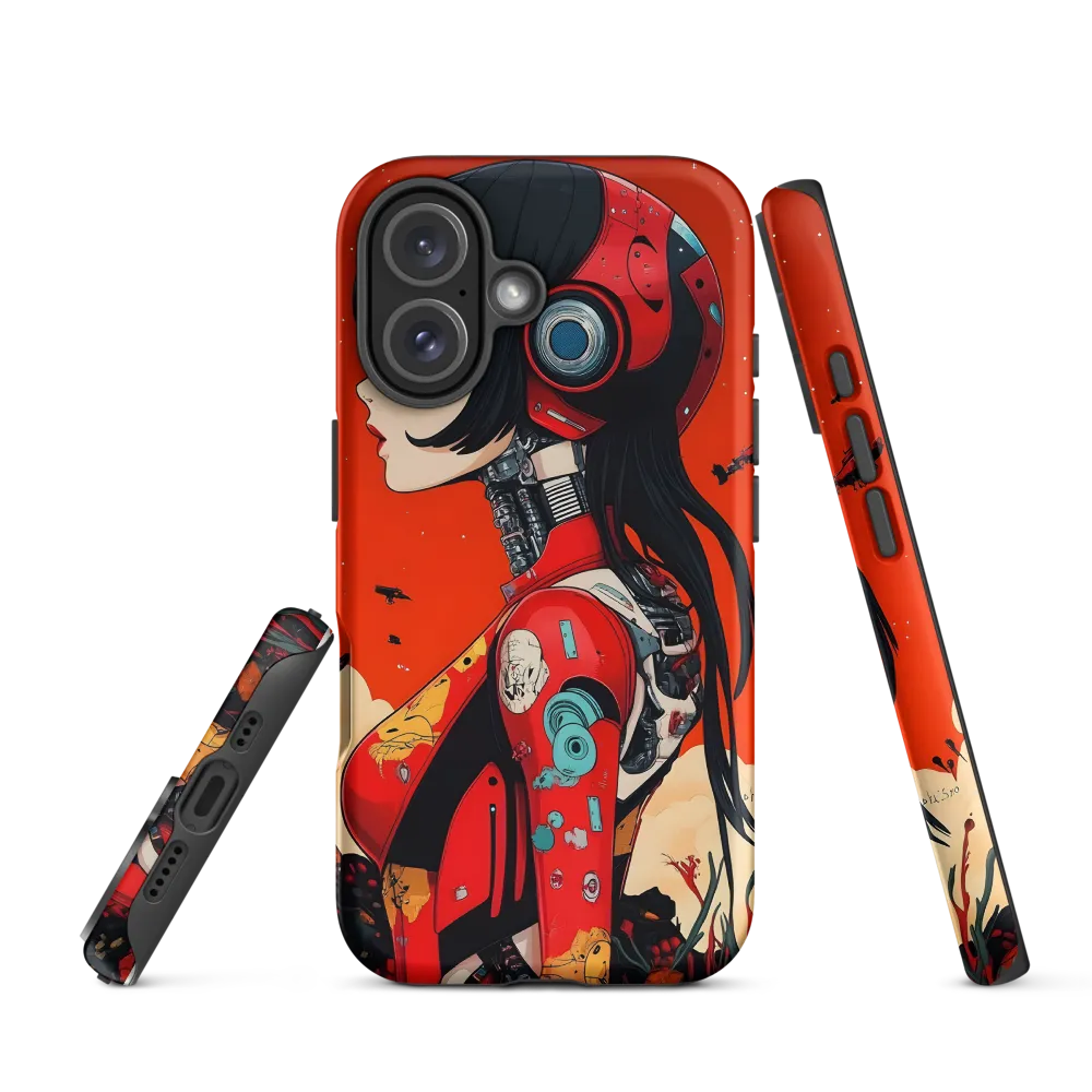 Ethereal Mechanica: A Cyberpunk Portrait | Phone Case