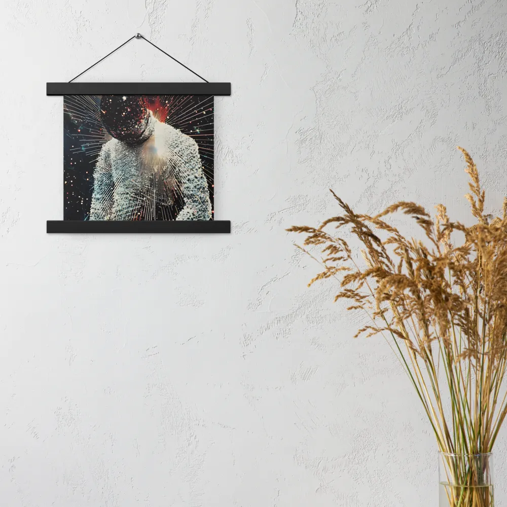 Ethereal Astronaut: A Journey Through the Cosmos | Poster With Black Wood Hanger | 10″×10″